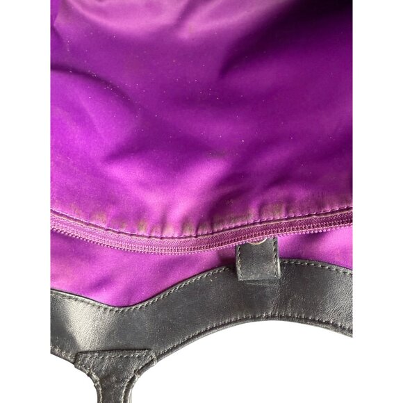 Coach Carly Tote Bag Soft Black Pebbled Leather Tote Purple Interior F16174 - Picture 11 of 15